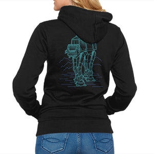 Neon Line-Art Armored Walker