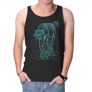 Neon Line-Art Armored Walker