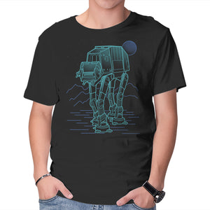 Neon Line-Art Armored Walker