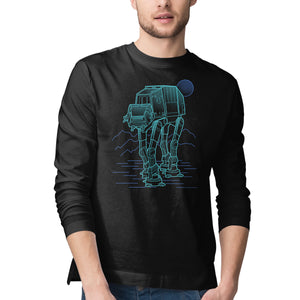 Neon Line-Art Armored Walker