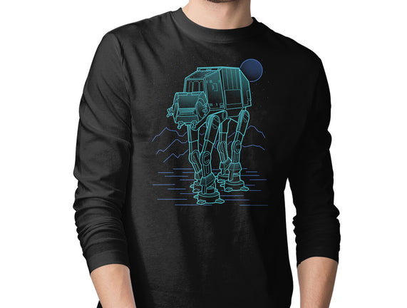 Neon Line-Art Armored Walker