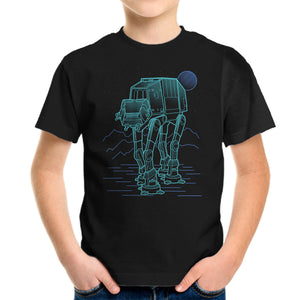 Neon Line-Art Armored Walker