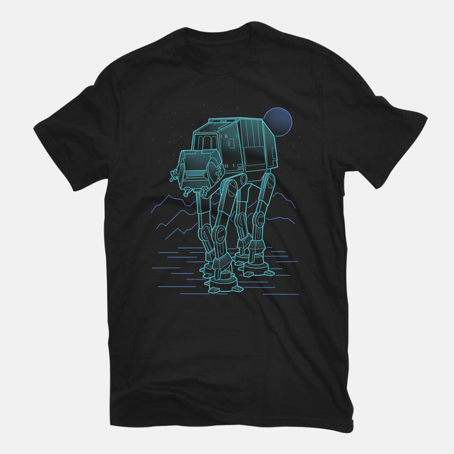 Neon Line-Art Armored Walker-Womens-Fitted-Tee-Astrobot Invention