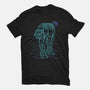 Neon Line-Art Armored Walker-Womens-Fitted-Tee-Astrobot Invention