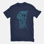 Neon Line-Art Armored Walker-Womens-Fitted-Tee-Astrobot Invention