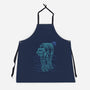 Neon Line-Art Armored Walker-Unisex-Kitchen-Apron-Astrobot Invention