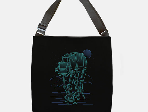 Neon Line-Art Armored Walker