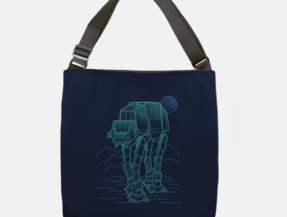 Neon Line-Art Armored Walker