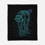 Neon Line-Art Armored Walker-None-Fleece-Blanket-Astrobot Invention