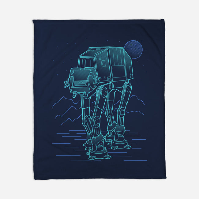 Neon Line-Art Armored Walker-None-Fleece-Blanket-Astrobot Invention