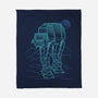Neon Line-Art Armored Walker-None-Fleece-Blanket-Astrobot Invention