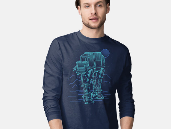 Neon Line-Art Armored Walker