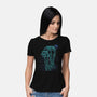 Neon Line-Art Armored Walker-Womens-Basic-Tee-Astrobot Invention