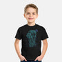 Neon Line-Art Armored Walker-Youth-Basic-Tee-Astrobot Invention