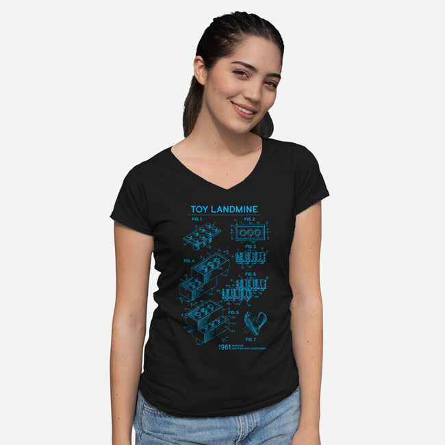Ultimate Weapon Blueprint-Womens-V-Neck-Tee-rocketman_art