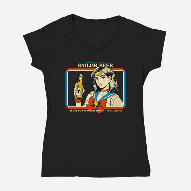 Sailor Beer-Womens-V-Neck-Tee-Eoli Studio