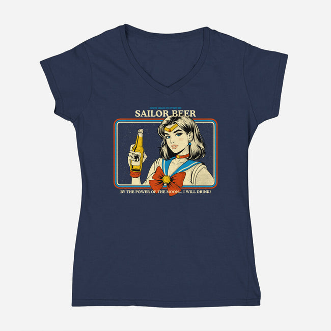 Sailor Beer-Womens-V-Neck-Tee-Eoli Studio