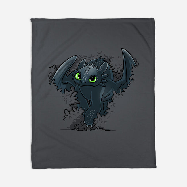 Dragon In The Bushes-None-Fleece-Blanket-zascanauta