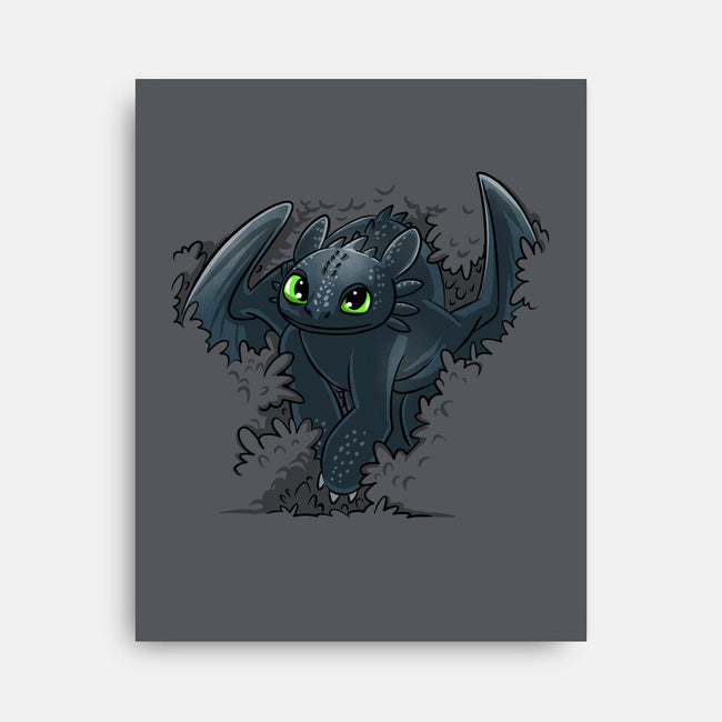 Dragon In The Bushes-None-Stretched-Canvas-zascanauta