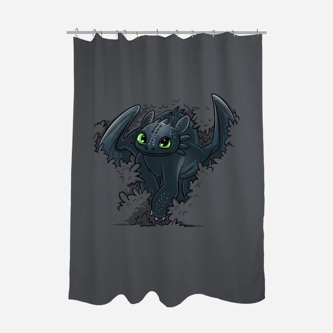 Dragon In The Bushes-None-Polyester-Shower Curtain-zascanauta