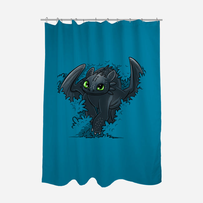 Dragon In The Bushes-None-Polyester-Shower Curtain-zascanauta