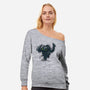 Dragon In The Bushes-Womens-Off Shoulder-Sweatshirt-zascanauta