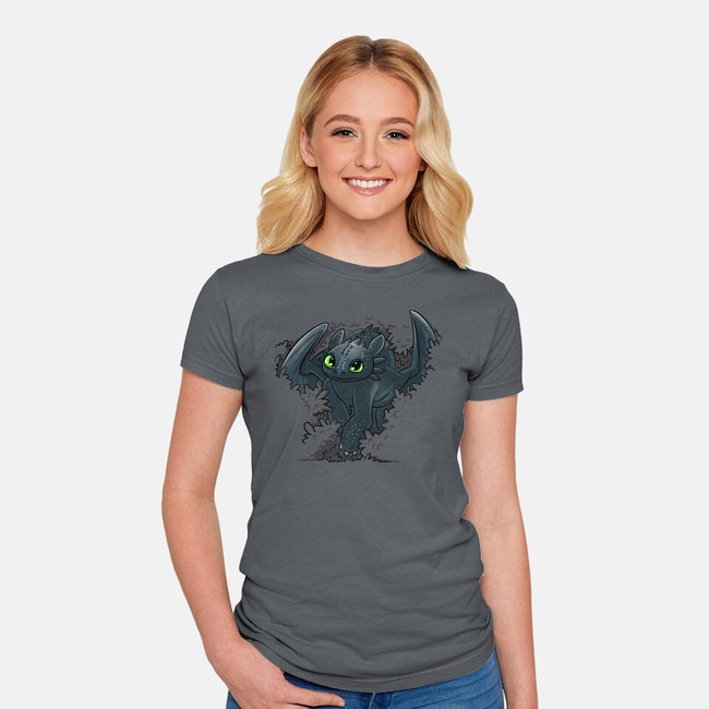 Dragon In The Bushes-Womens-Fitted-Tee-zascanauta