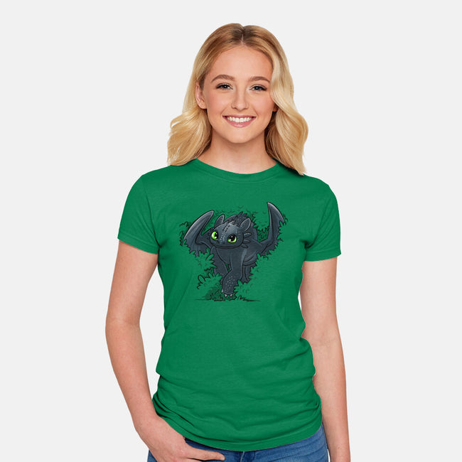 Dragon In The Bushes-Womens-Fitted-Tee-zascanauta
