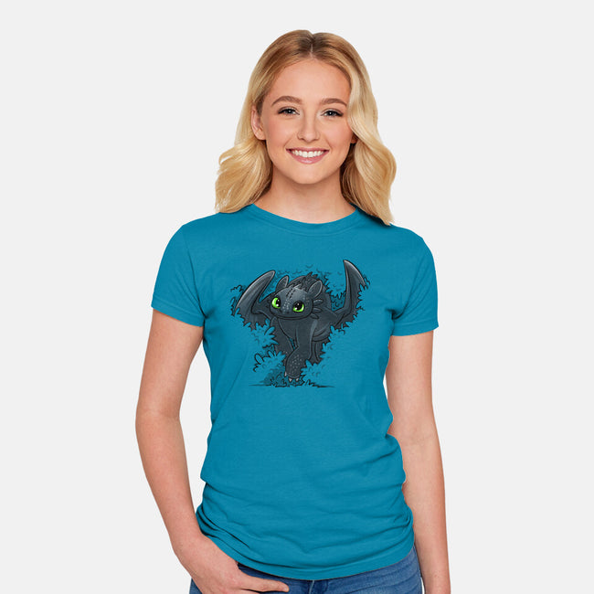 Dragon In The Bushes-Womens-Fitted-Tee-zascanauta