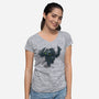 Dragon In The Bushes-Womens-V-Neck-Tee-zascanauta
