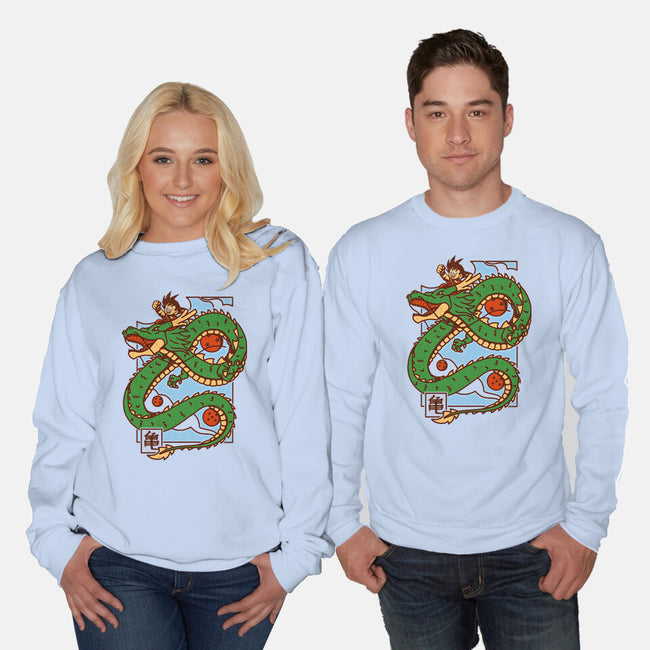 The Kid And The Dragon-Unisex-Crew Neck-Sweatshirt-sebasebi