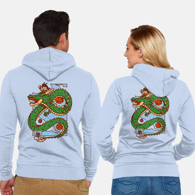 The Kid And The Dragon-Unisex-Zip-Up-Sweatshirt-sebasebi