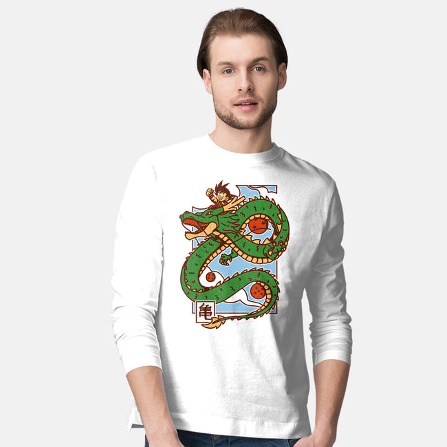 The Kid And The Dragon-Mens-Long Sleeved-Tee-sebasebi