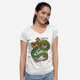 The Kid And The Dragon-Womens-V-Neck-Tee-sebasebi