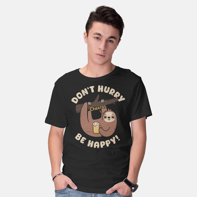 Don't Hurry Just Be Happy-Mens-Basic-Tee-rarpoint