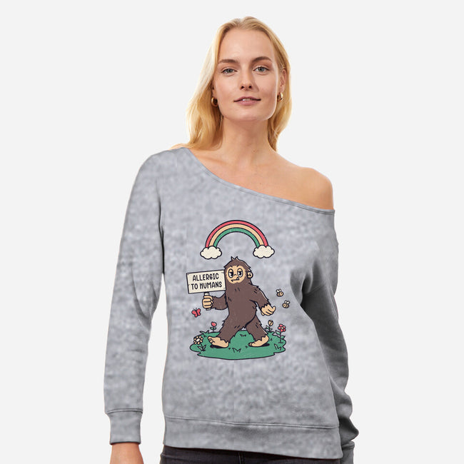 Allergic To All Humans-Womens-Off Shoulder-Sweatshirt-rarpoint