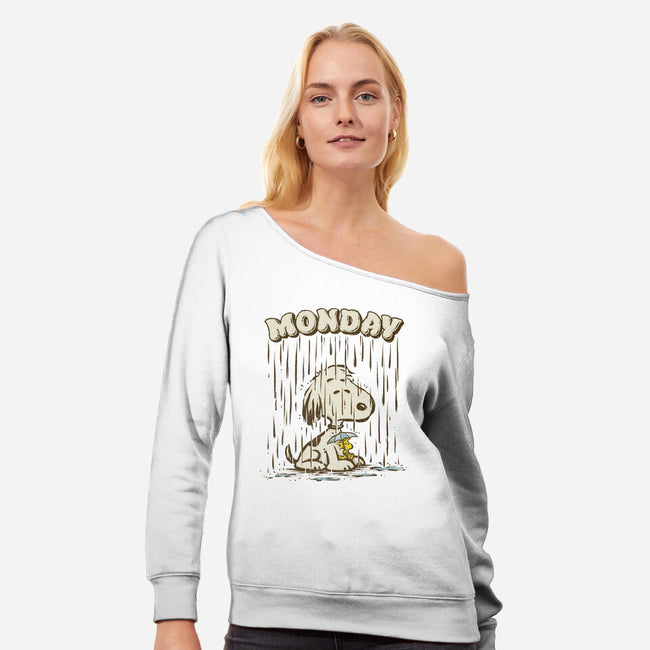 Monday Rainy Mood-Womens-Off Shoulder-Sweatshirt-kg07