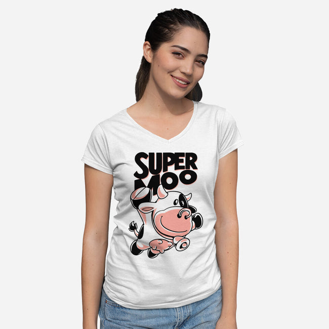 Super Moo-Womens-V-Neck-Tee-estudiofitas