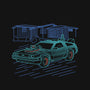 Neon Line-Art De Lorean-Womens-Off Shoulder-Sweatshirt-Astrobot Invention