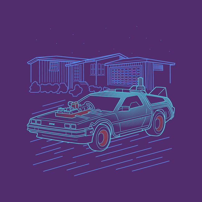 Neon Line-Art De Lorean-Mens-Premium-Tee-Astrobot Invention