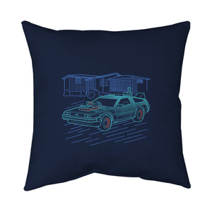 Neon Line-Art De Lorean