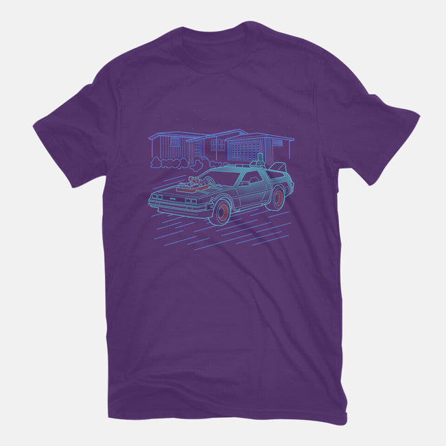 Neon Line-Art De Lorean-Mens-Premium-Tee-Astrobot Invention