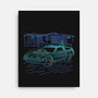 Neon Line-Art De Lorean-None-Stretched-Canvas-Astrobot Invention