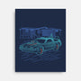 Neon Line-Art De Lorean-None-Stretched-Canvas-Astrobot Invention
