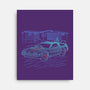 Neon Line-Art De Lorean-None-Stretched-Canvas-Astrobot Invention