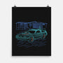 Neon Line-Art De Lorean-None-Matte-Poster-Astrobot Invention