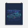 Neon Line-Art De Lorean-None-Matte-Poster-Astrobot Invention