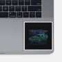 Neon Line-Art De Lorean-None-Glossy-Sticker-Astrobot Invention