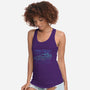 Neon Line-Art De Lorean-Womens-Racerback-Tank-Astrobot Invention