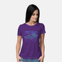 Neon Line-Art De Lorean-Womens-Basic-Tee-Astrobot Invention